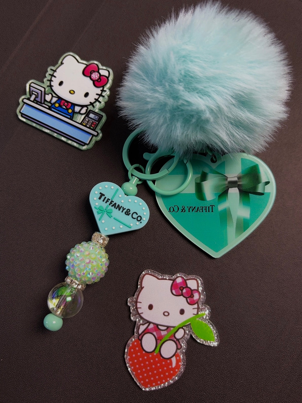 【U021】New🗝️1$ Each🔥Metal Beads Keychain For DIY